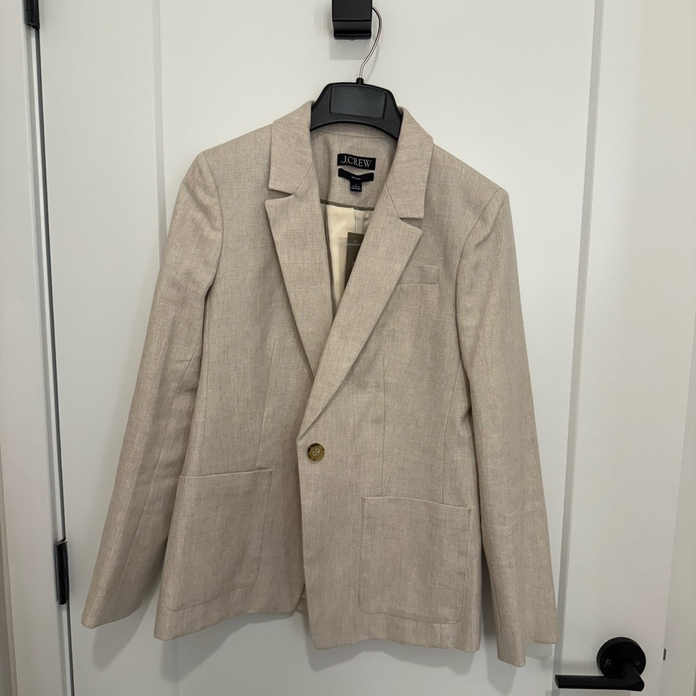 NWT J. Crew Beige Linen Blazer